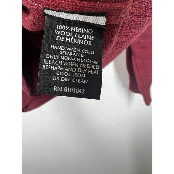 Toscano Firenze V-Neck Sweater 100% Merino Wool Made In Italy Mens XL Red - Picture 3 of 4